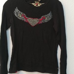 Black thermal long sleeve t shirt